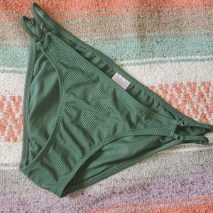 XHilaRation Ribbed Olive Green Bikini Bottom